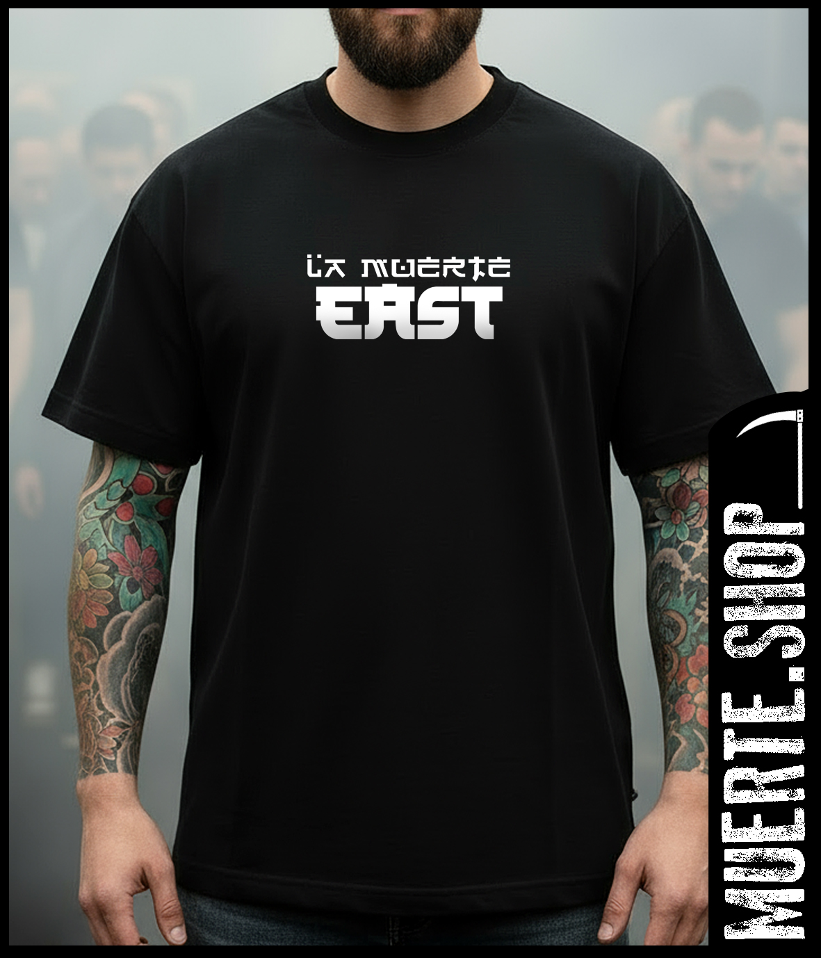 Черна тениска SAMURAI EAST с щампа 